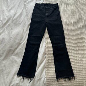 NO LONGER AVAILABLE MOTHER Hustler High Rise Frayed Flare Leg Ankle Jeans, 26